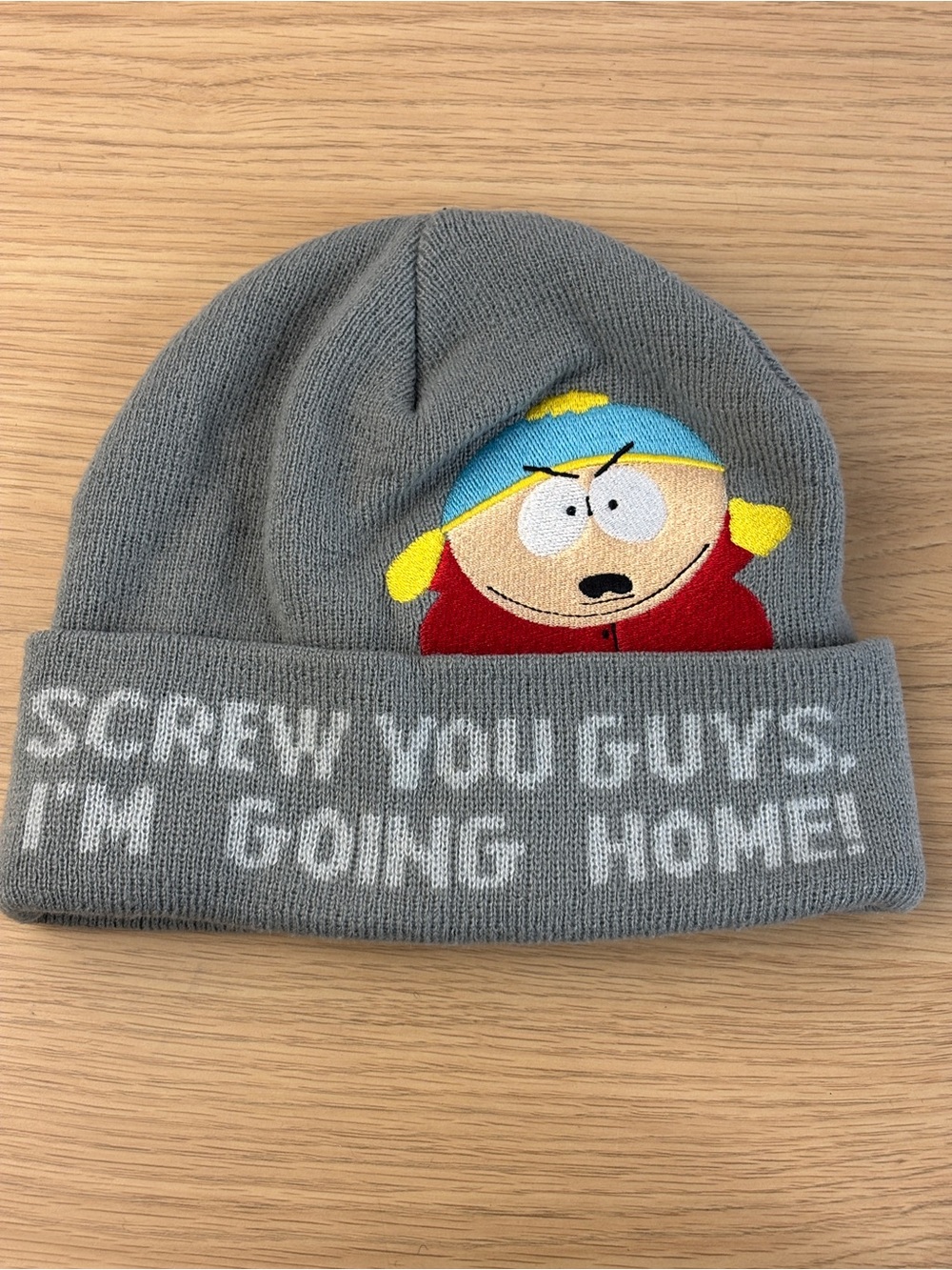 South Park Eric Cartman "Screw You Guys, I'm Going Home!" knit cuffed beanie